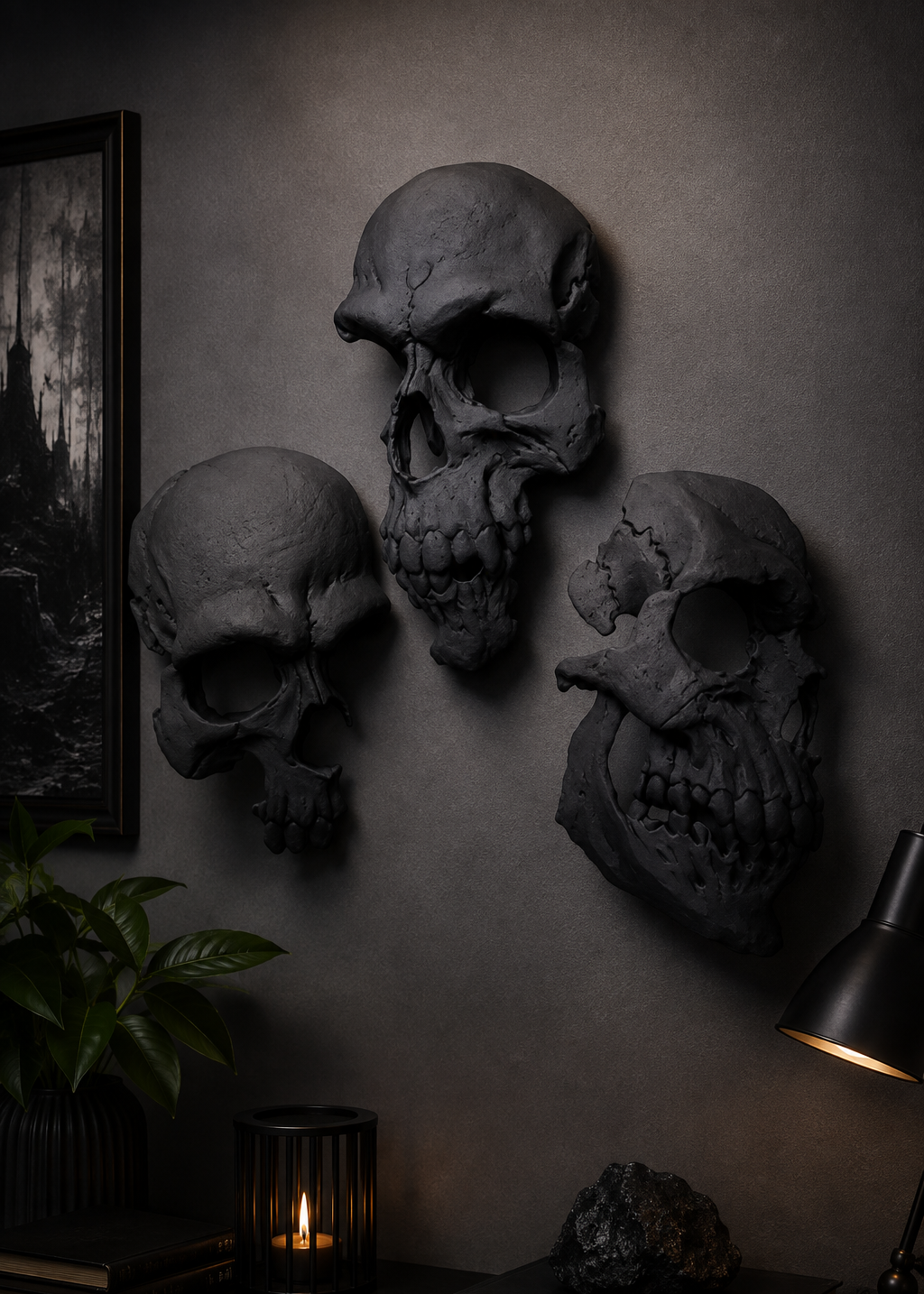 Layers Monk | Mini Skull Replica Set | 3D Printed Decorative Skulls