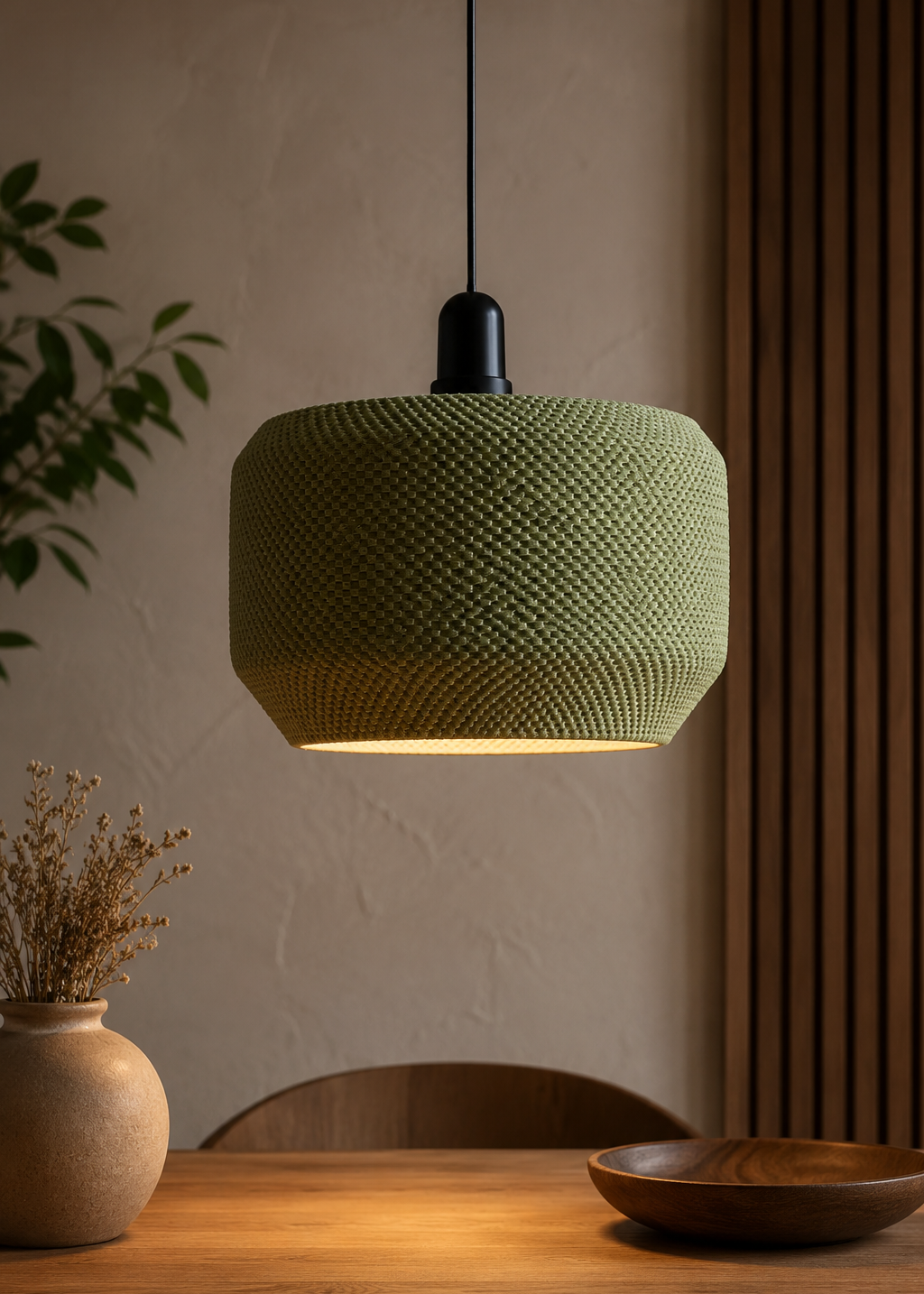 Layers Monk | Modern Textured Pendant Lamp Shade | 3D Printed Hanging Light