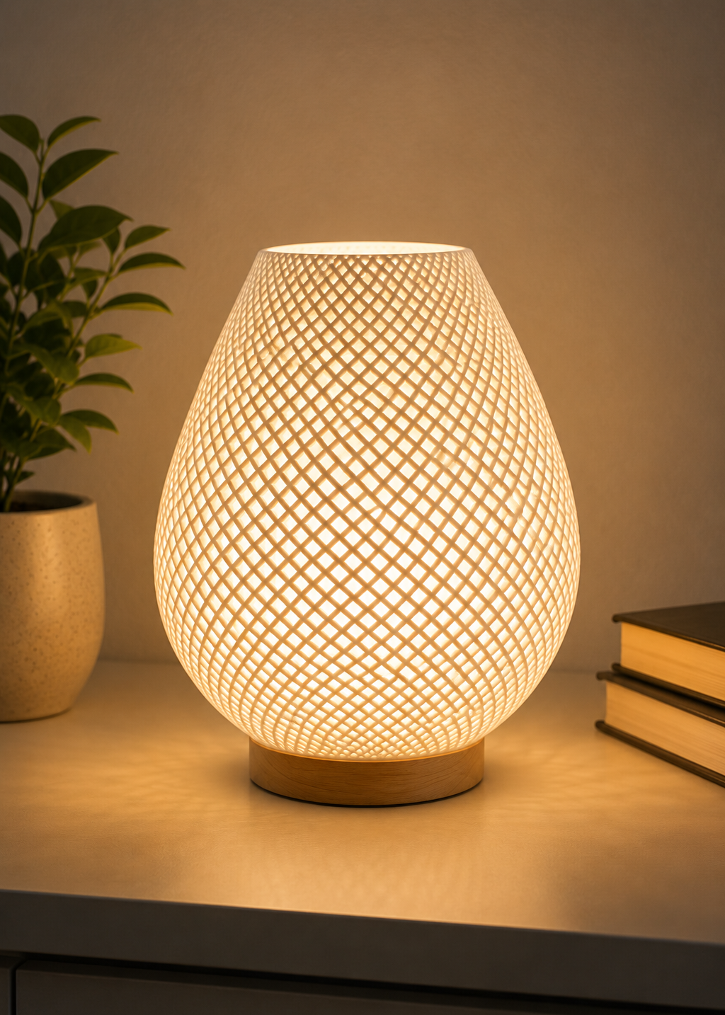 Layers Monk | Modern 3D Printed Mesh Table Lamp | Minimalist Decorative Lamp