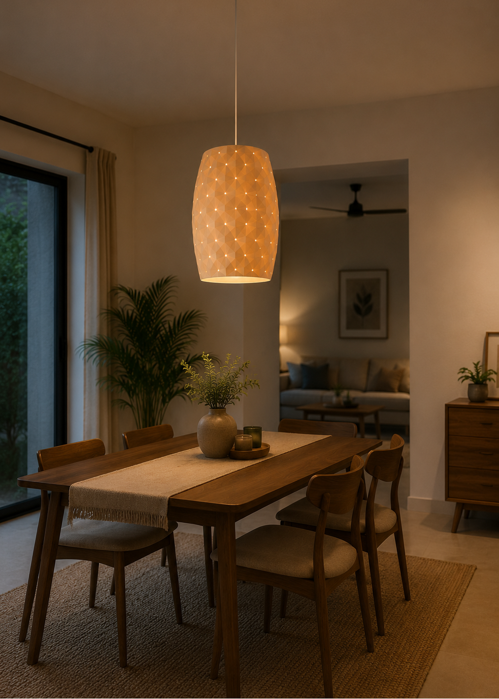 Layers Monk | Modern Geometric Pendant Lamp Shade | 3D Printed