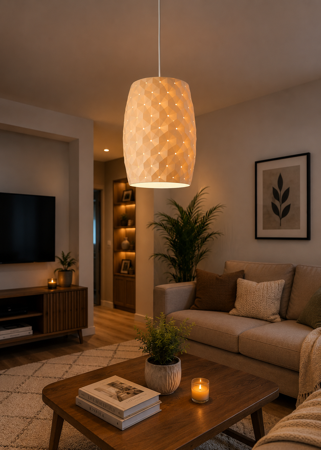 Layers Monk | Modern Geometric Pendant Lamp Shade | 3D Printed