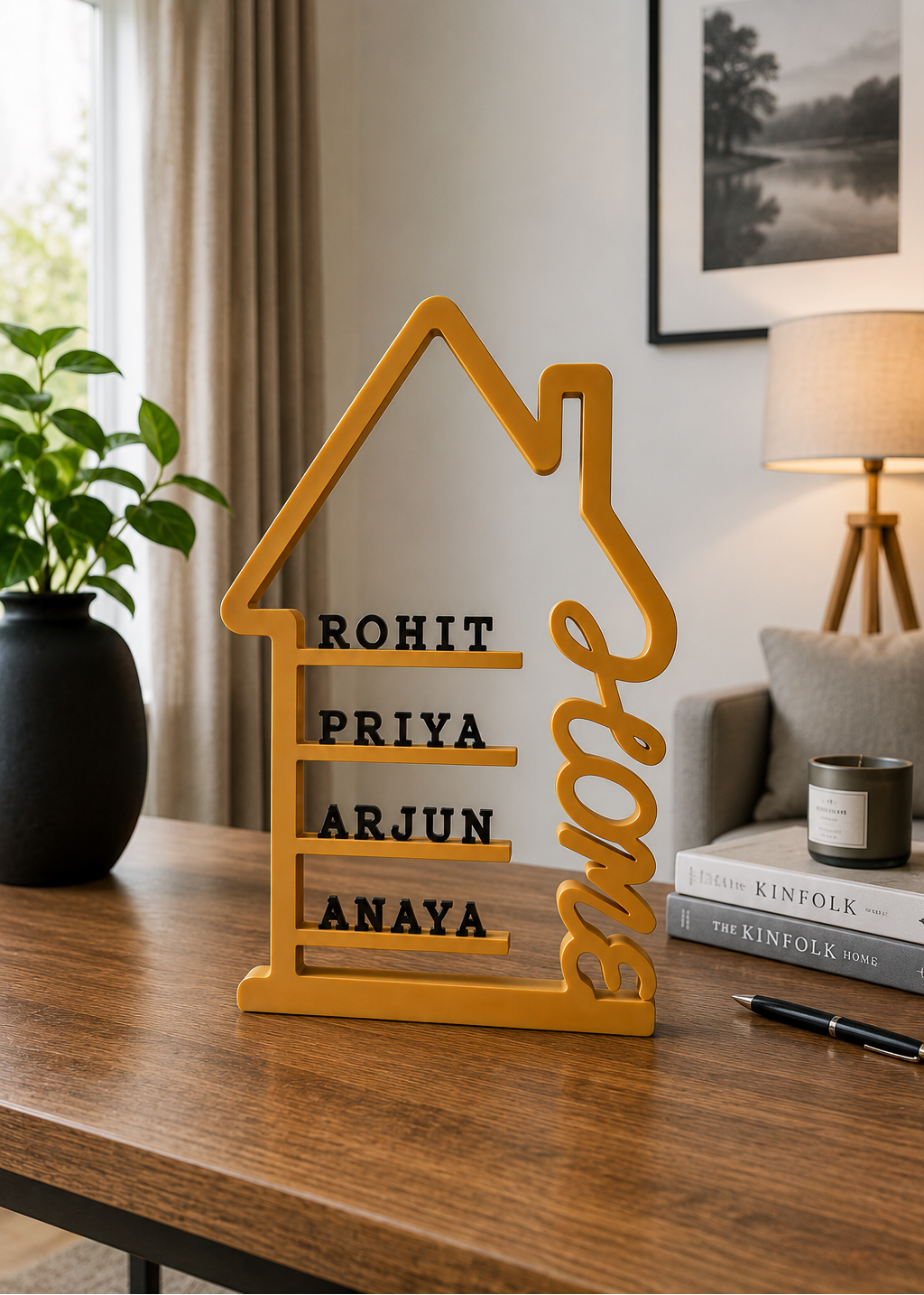 Layers Monk | Modern Personalized Family Name Sign | Custom Family Home Decor | 3D Printed
