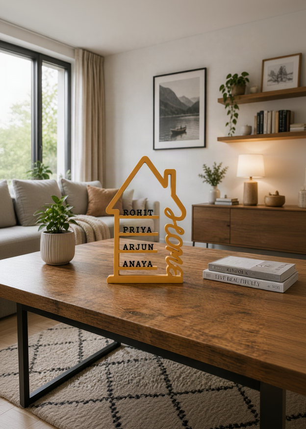 Layers Monk | Modern Personalized Family Name Sign | Custom Family Home Decor | 3D Printed
