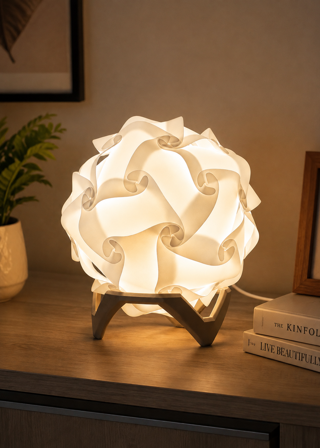 Layers Monk | Modern Table Lamp | 3D Printed Decorative Ambient Night Lamp
