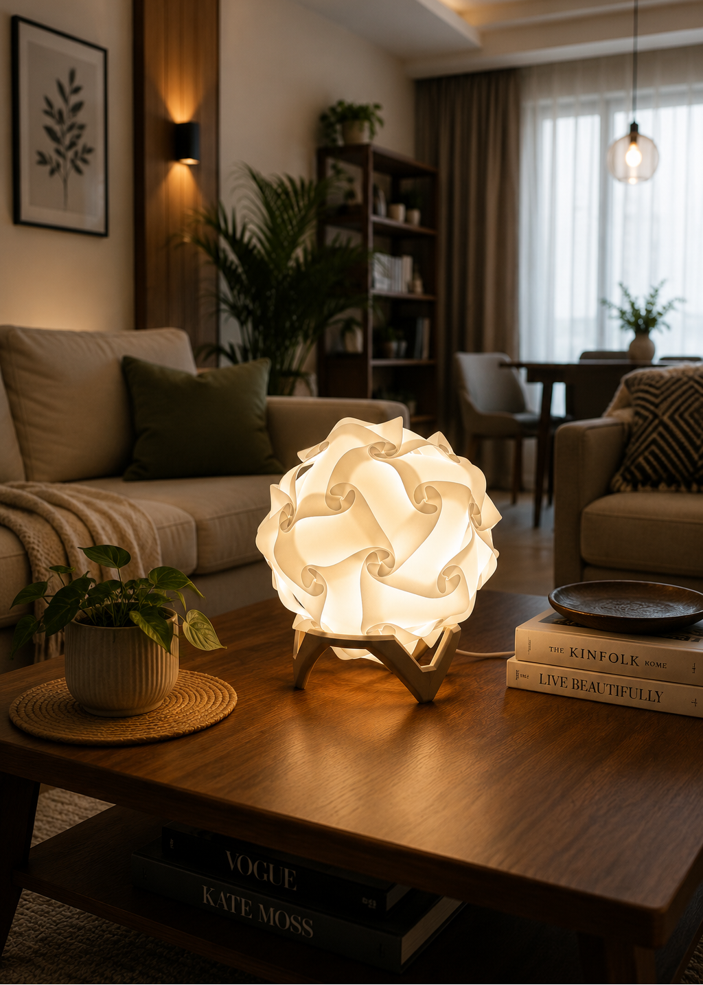 Layers Monk | Modern Table Lamp | 3D Printed Decorative Ambient Night Lamp