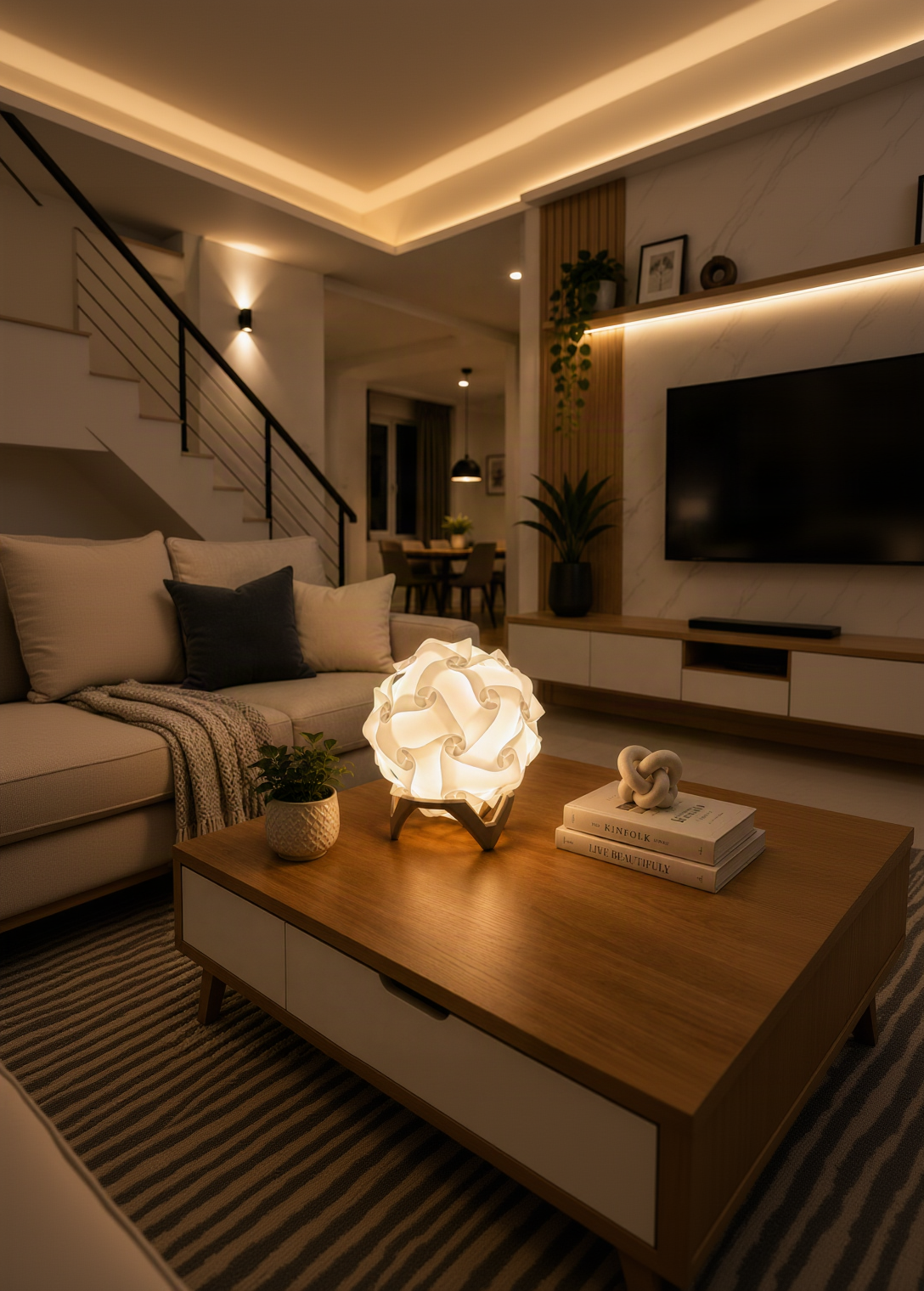 Layers Monk | Modern Table Lamp | 3D Printed Decorative Ambient Night Lamp