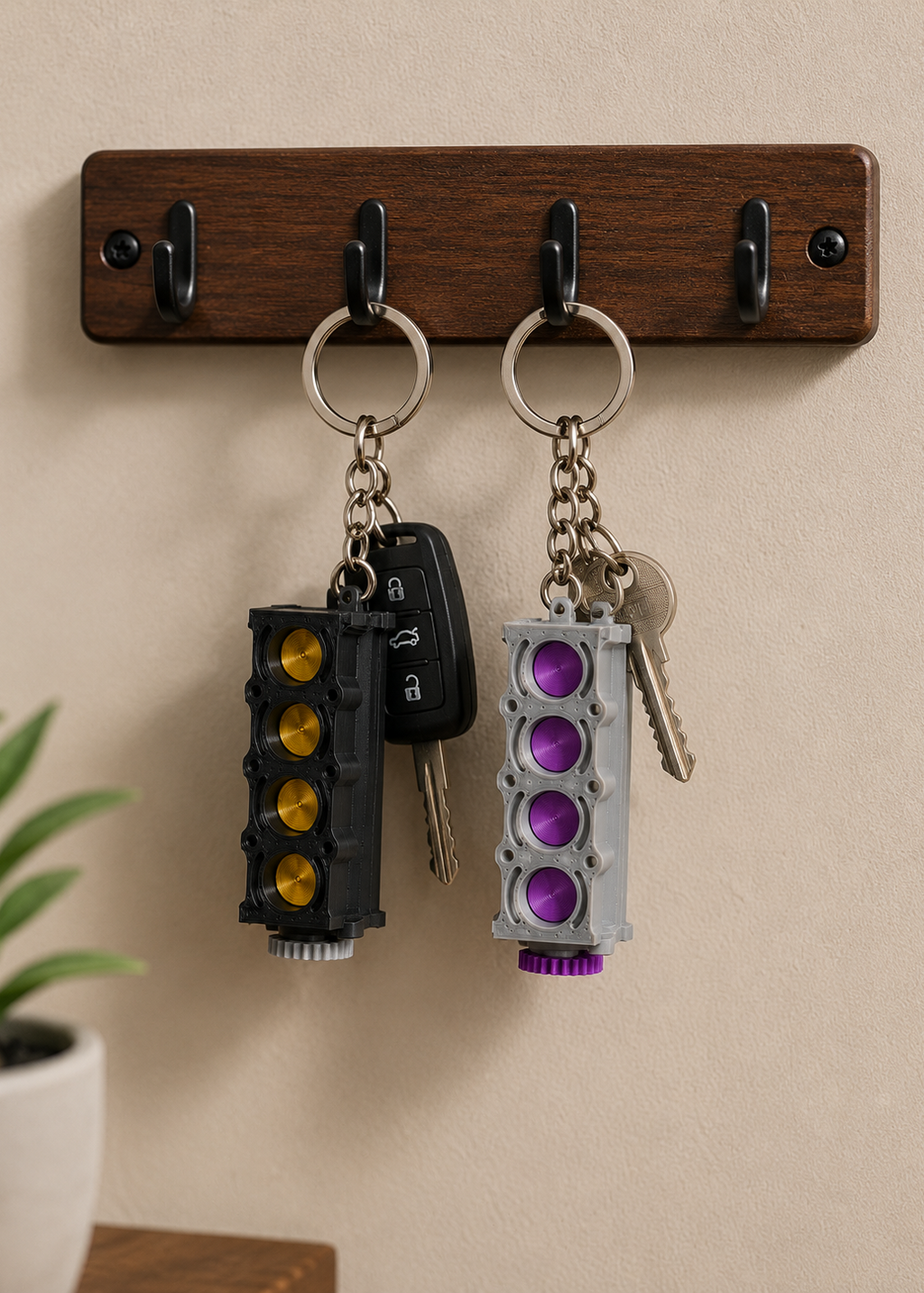 Layers Monk | Working Inline 4 Cylinder Engine Keychain | 3D Printed