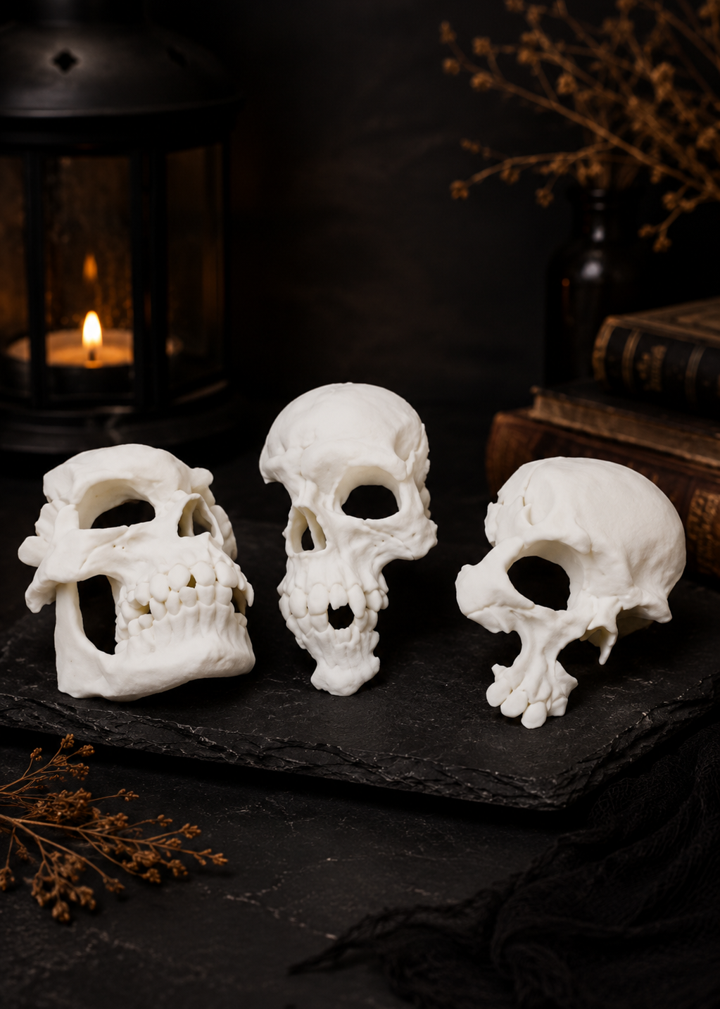 Layers Monk | Mini Skull Replica Set | 3D Printed Decorative Skulls