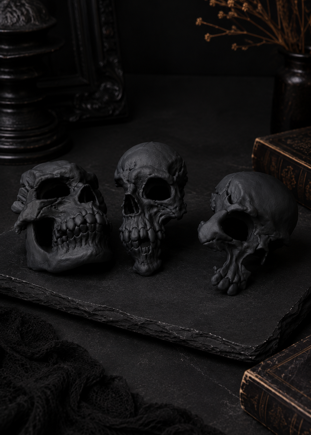 Layers Monk | Mini Skull Replica Set | 3D Printed Decorative Skulls