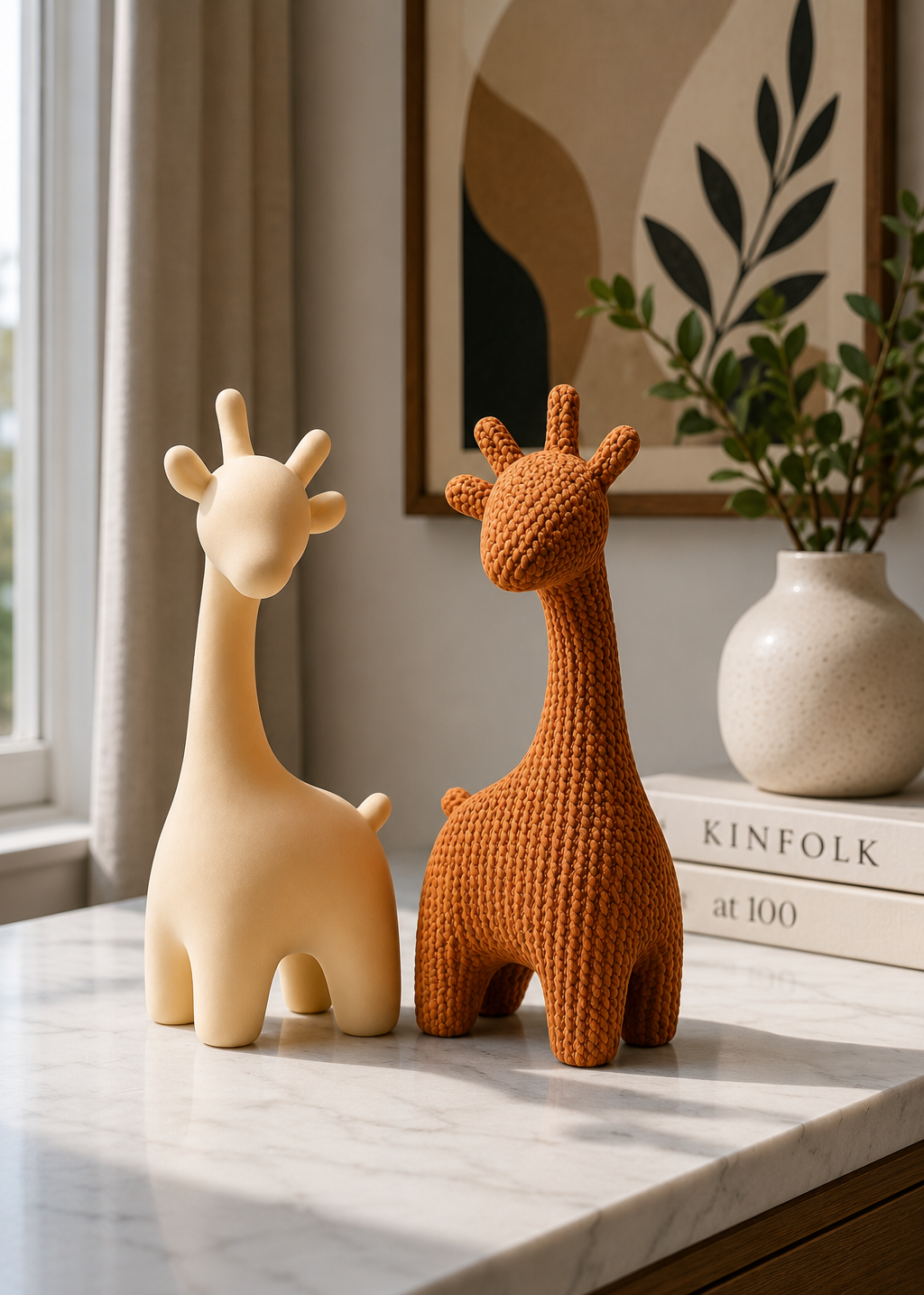 Layers Monk | Modern Giraffe Figurine | 3D Printed Home Decor