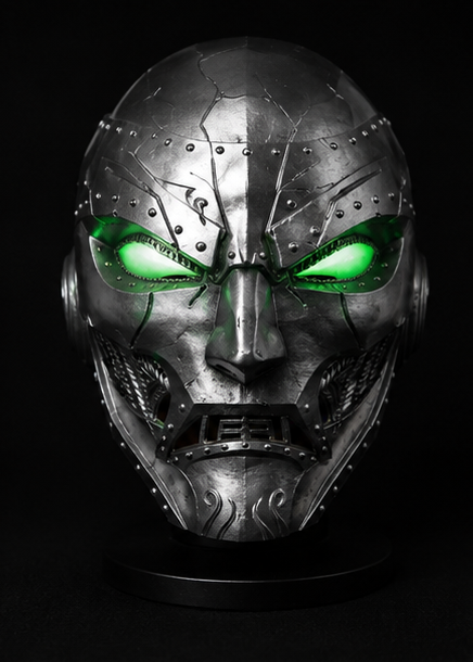 Layers Monk | Dr. Doom Wearable Mask with Green LED Eyes | 3D Printed