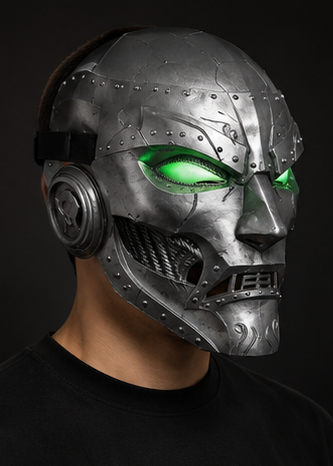 Layers Monk | Dr. Doom Wearable Mask with Green LED Eyes | 3D Printed