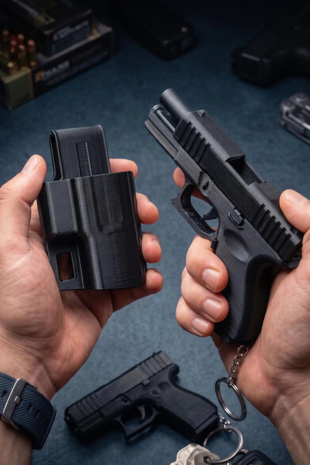 Layers Monk 3D Printed Tactical Slider with Belt Holster | Mechanical EDC Gear & Keychain